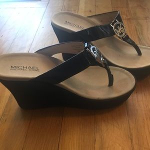Michael Kors Black wedges- like new!